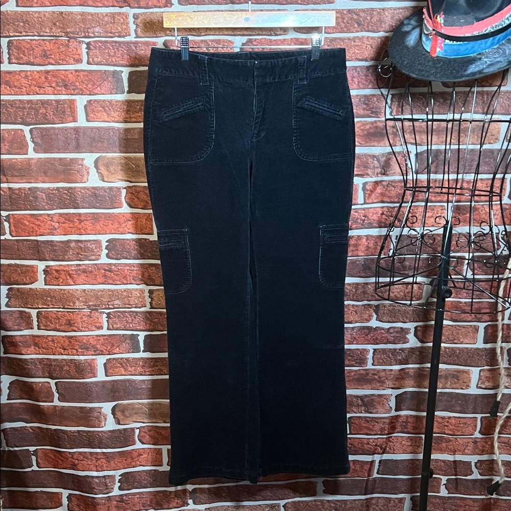 👖 Dockers Corduroy Flared Cargo Pants — Black — Sz 8 / R